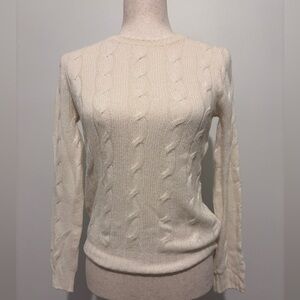 Ralph Lauren Purple Label 100% Cashmere Women’s Crewneck Sweater Cream